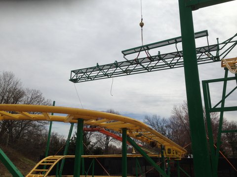 Six Flags America Spinning Coaster Installation1